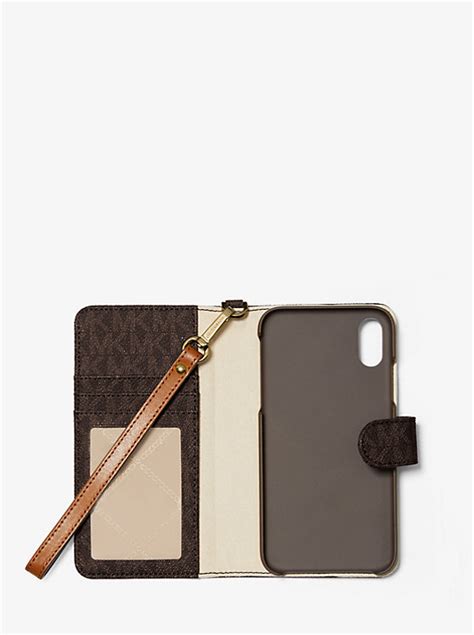 michael kors iphone xr|Logo Stripe Wristlet Folio Case For iPhone XR .